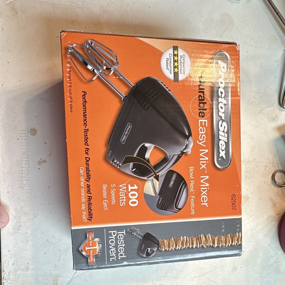 Proctor Silex 62507 Durable Easy Mix Handheld Mixer 100W 5-Speed Black